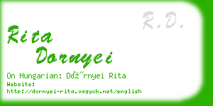 rita dornyei business card